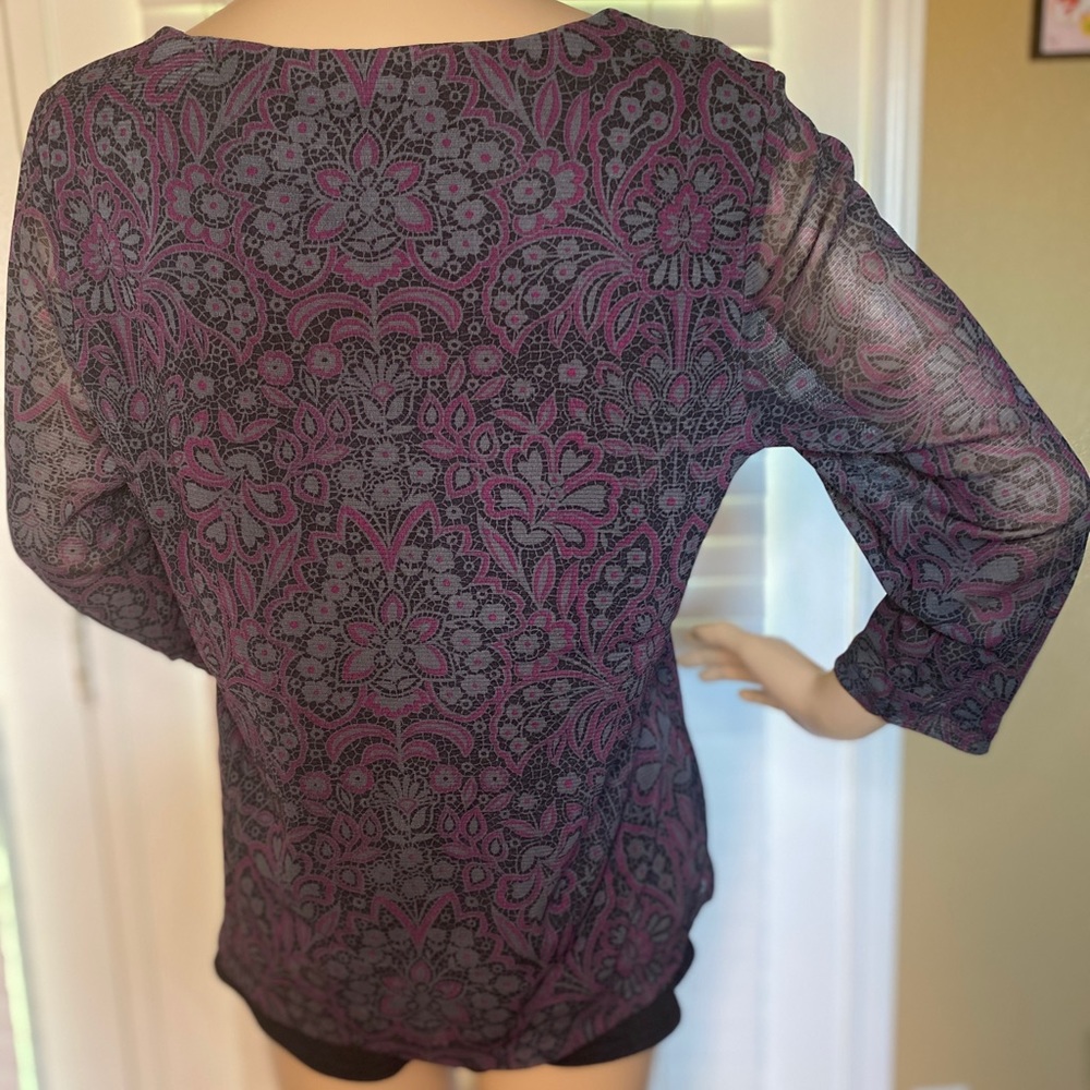Croft & Barrow 3/4-Sleeve Top Shirt Petite Med NWT - Picture 2 of 5